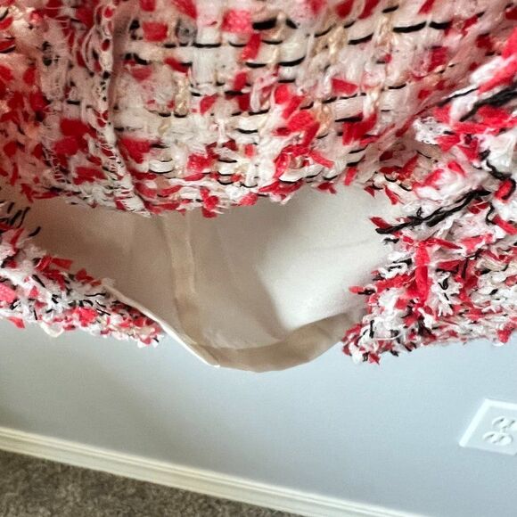 Ann Taylor Textured Tweed Fringe Shift Dress Size 6 - Picture 4 of 7